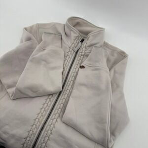 Roots Beige Embroidered‎ Beaver Logo Full Zip Sweatshirt Jacket Women's XS